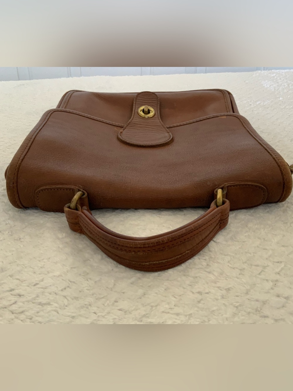 Coach Vintage Station Bag British Tan leather glove brass turnlock closure - Picture 4 of 12